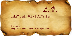 Lévai Viktória névjegykártya